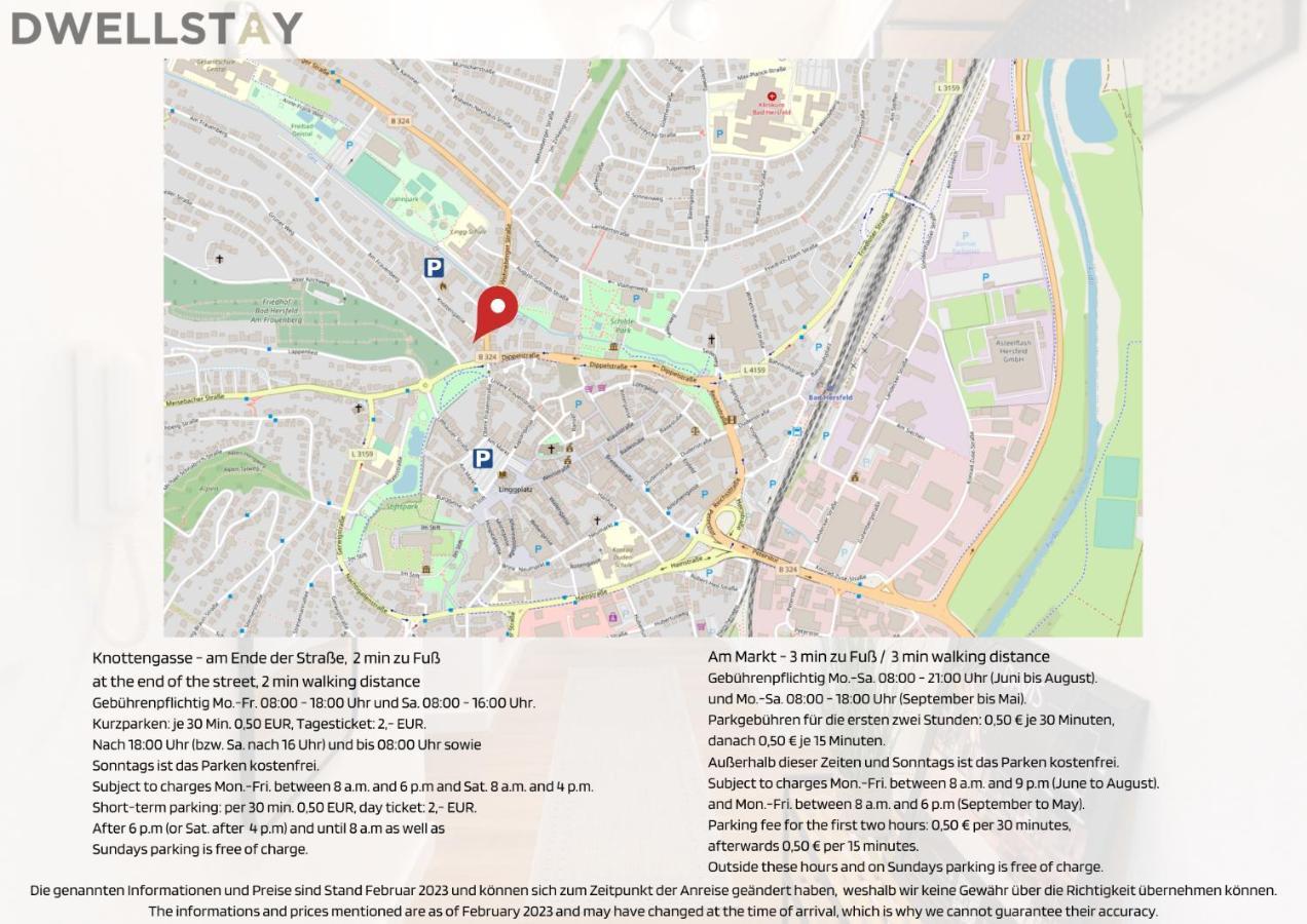 Dwellstay - Modernes Apartment I 55Qm I 2 Zimmer I Kueche I Bad I Terrasse I Tv I Wlan Bad Hersfeld Luaran gambar